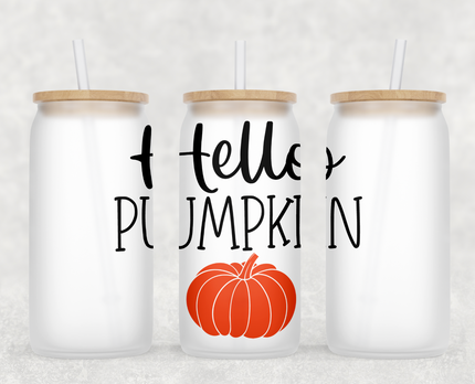 Hello Pumpkin Glass Can Tumbler