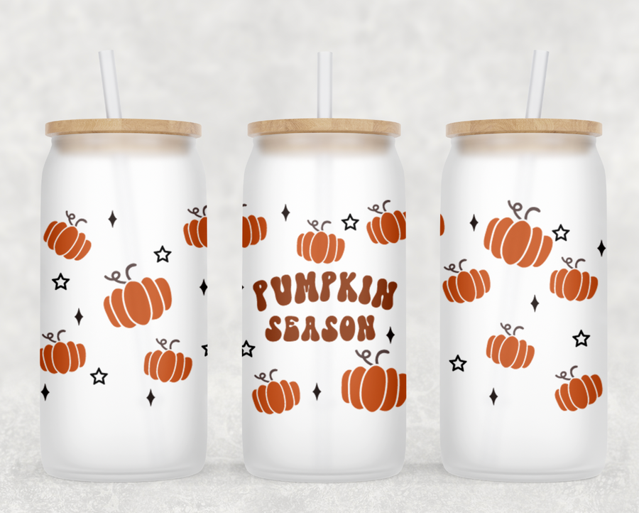 Pumpkin Season Glass Can Tumbler