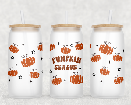 Pumpkin Season Glass Can Tumbler