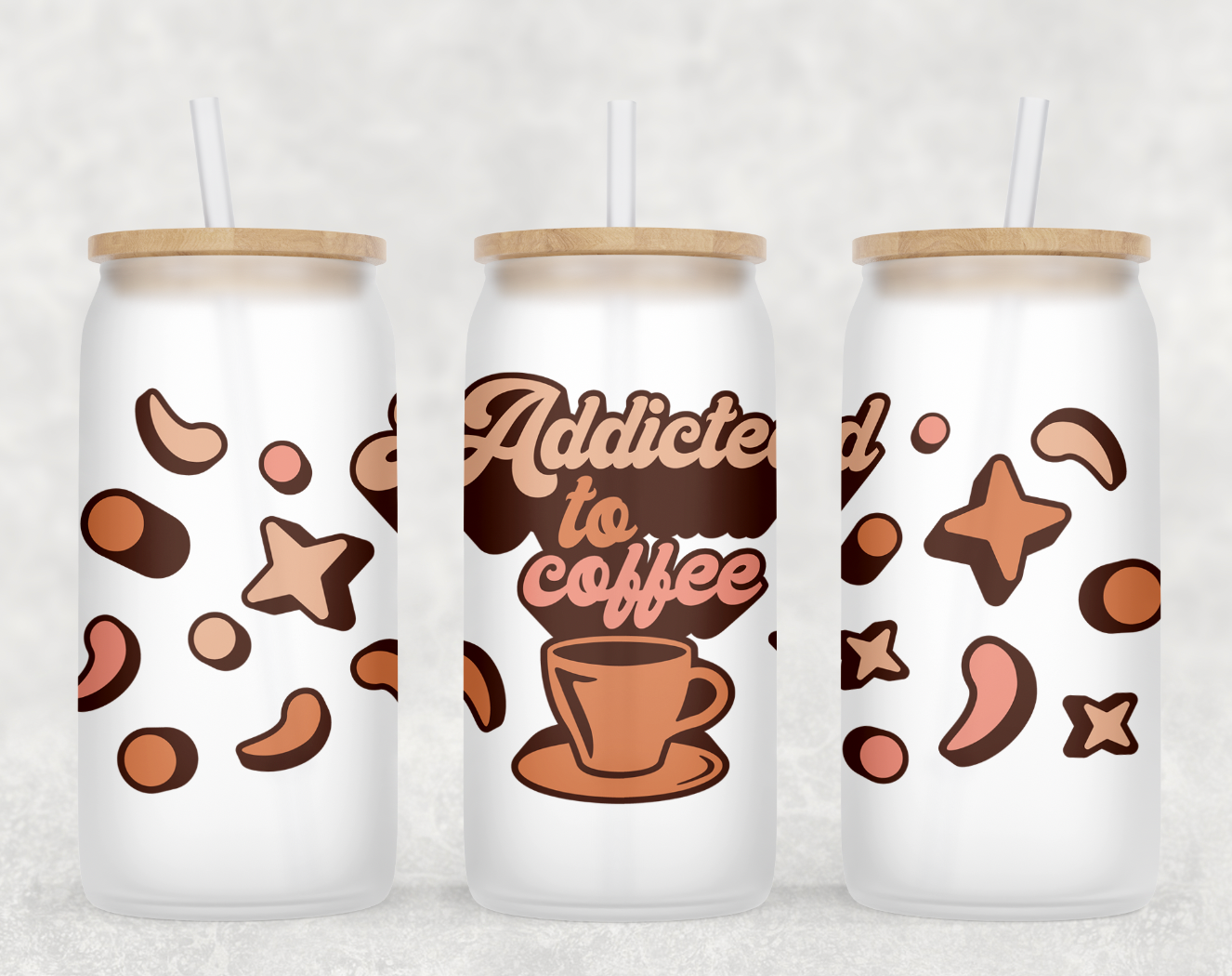 Addicted to Coffee Glass Can Tumbler