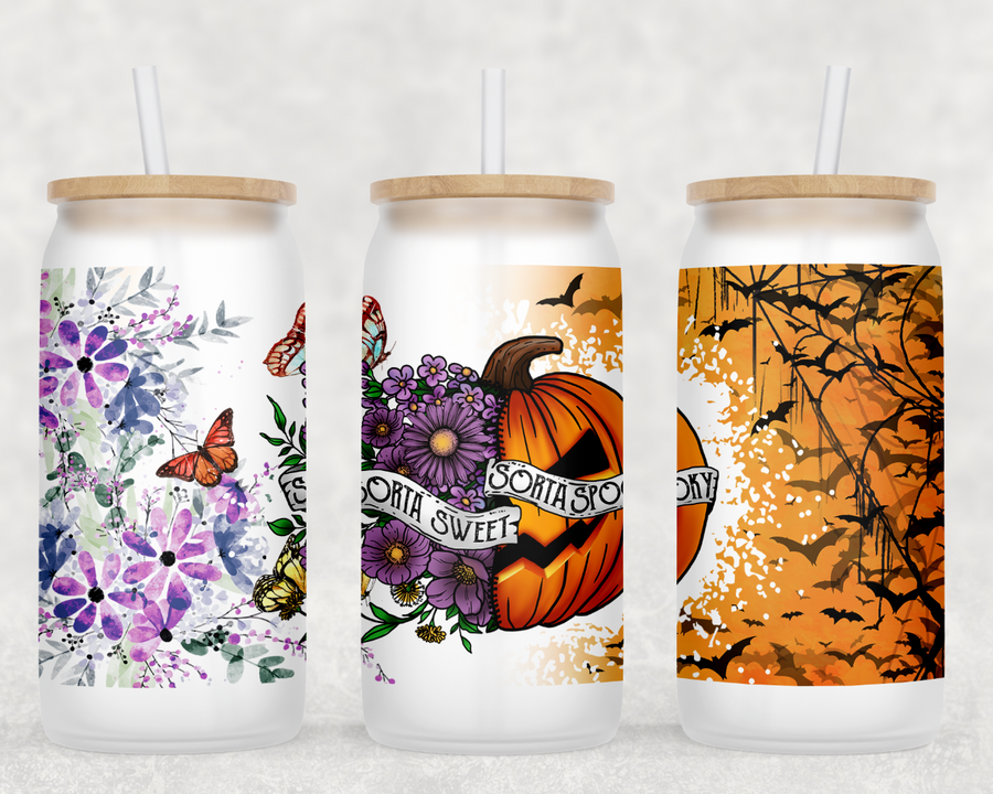 Sweet and Spooky Glass Can Tumbler