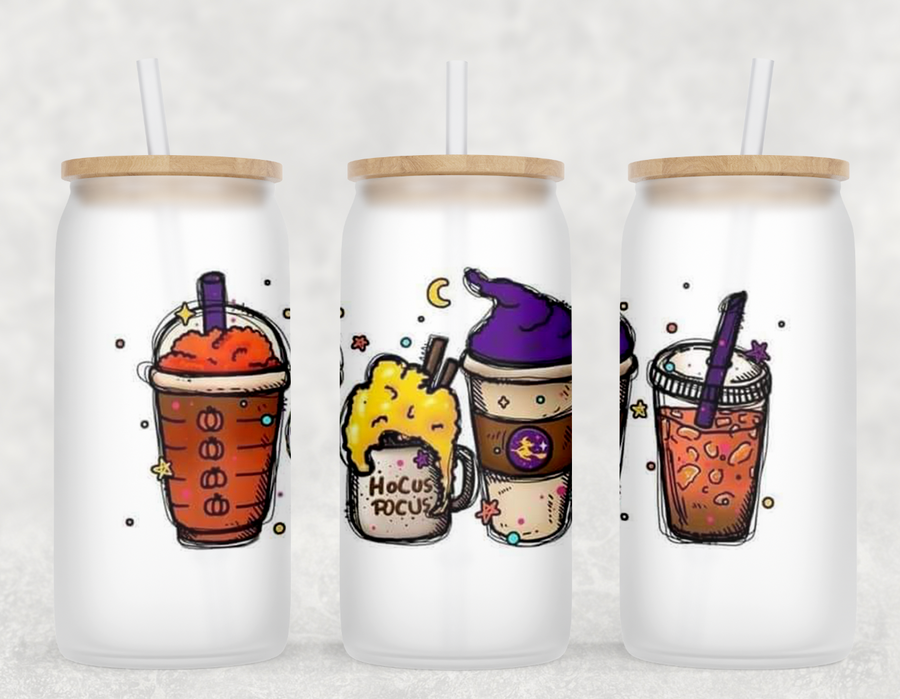 Fall Witches Brew Glass Can Tumbler