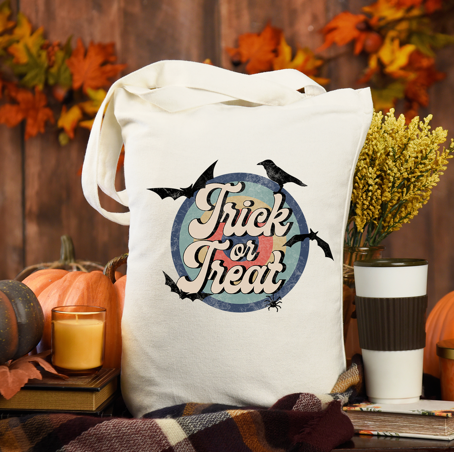 Retro Trick or Treat Tote Bag