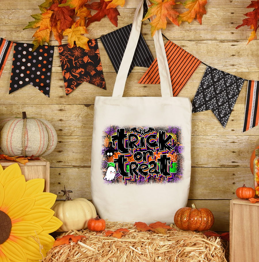 Neon Trick or Treat Tote Bag