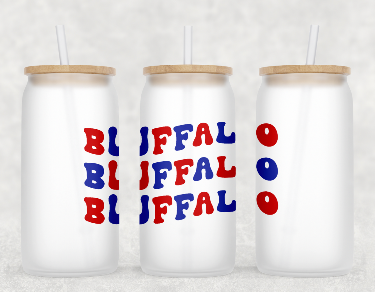 Retro Buffalo Glass Can Tumbler