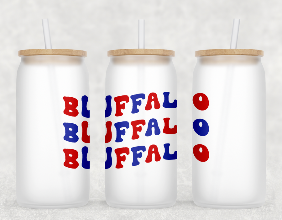 Retro Buffalo Glass Can Tumbler