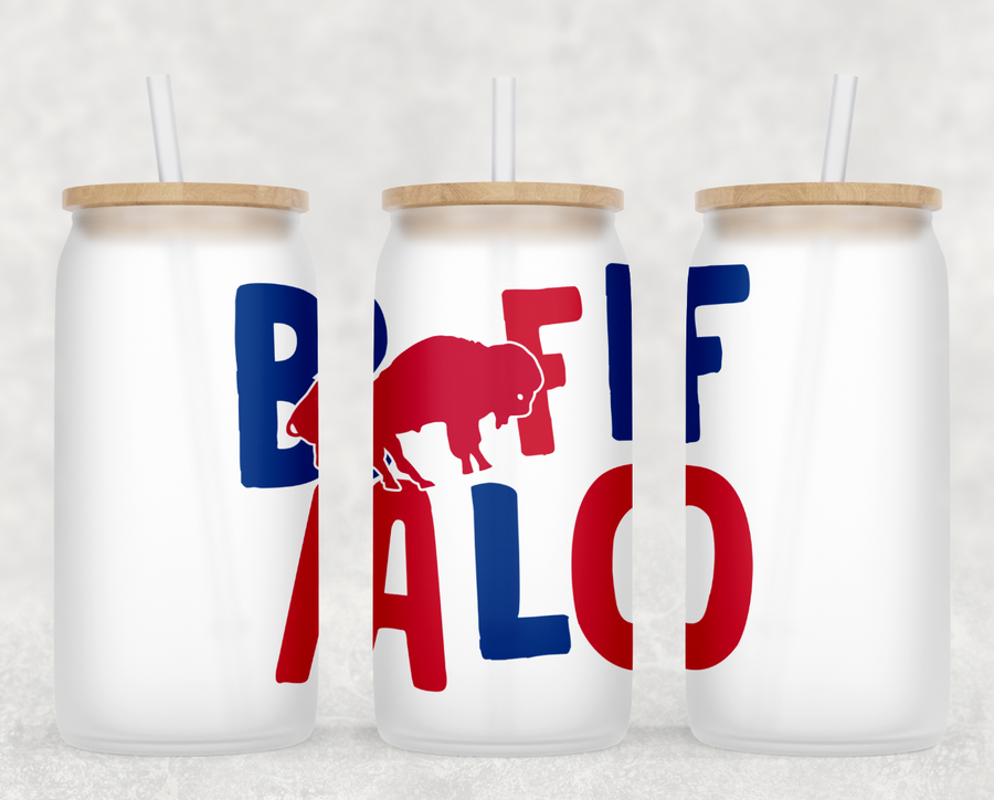 Retro Buffalo Glass Can Tumbler