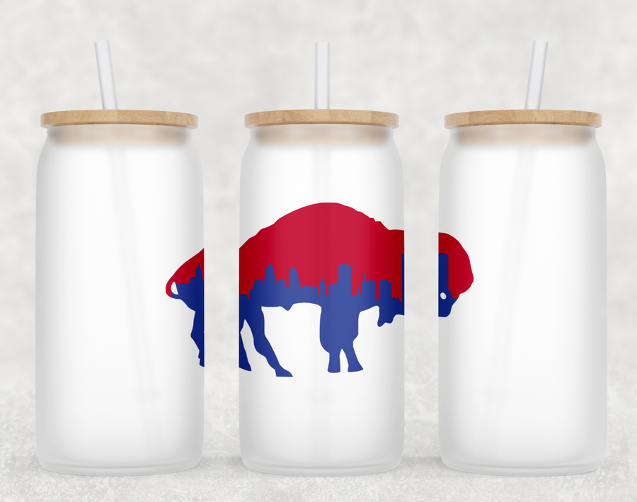 Buffalo Skyline Glass Can Tumbler