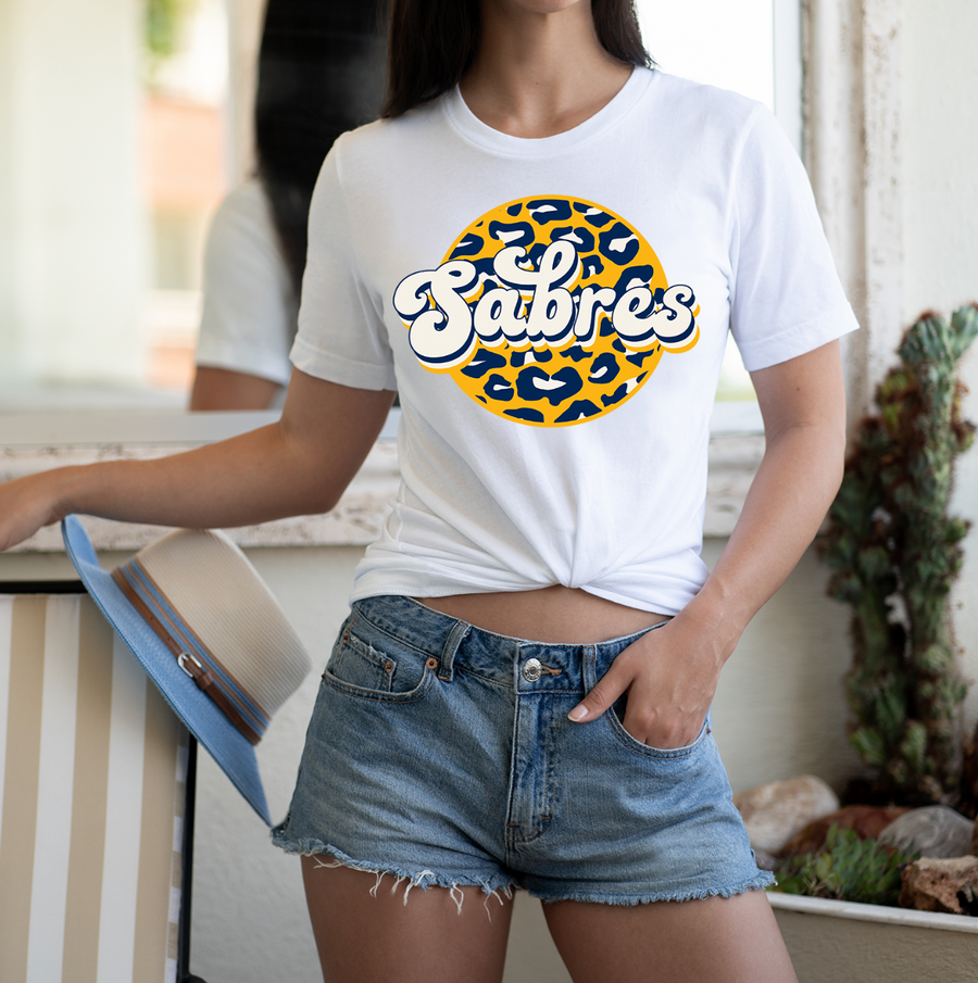 Sabres Leopard Circle Unisex T-shirt