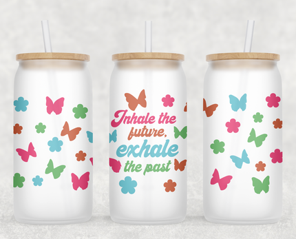 Inhale The Future Exhale The Past Glass Can Tumbler