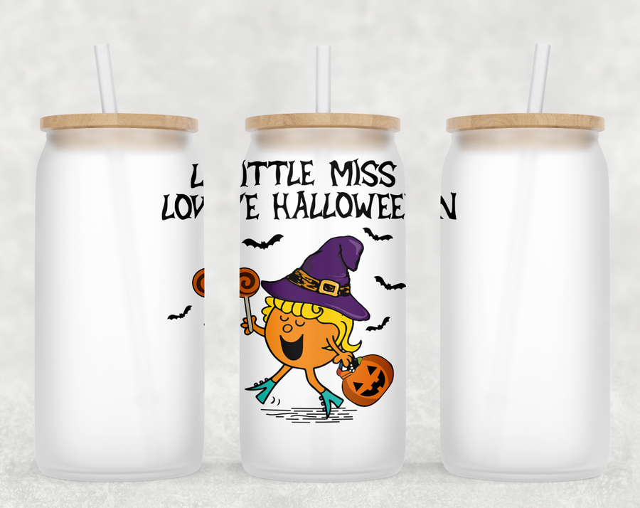 Little Miss Halloween Glass Can Tumbler