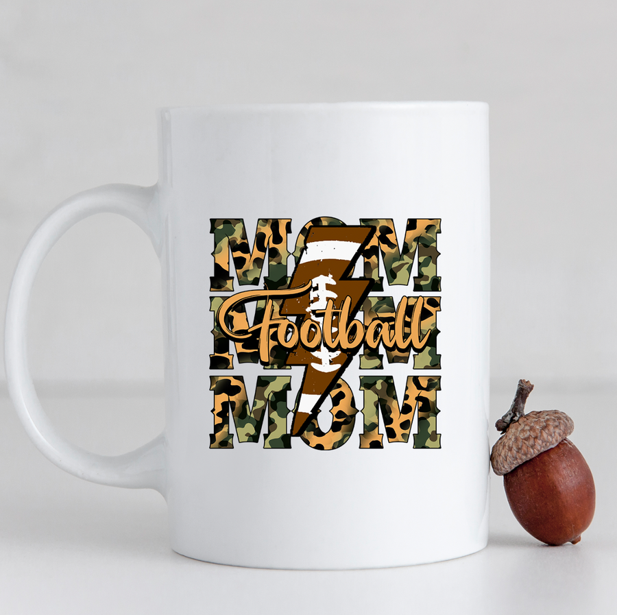 Camo Football Mom 15oz Mug