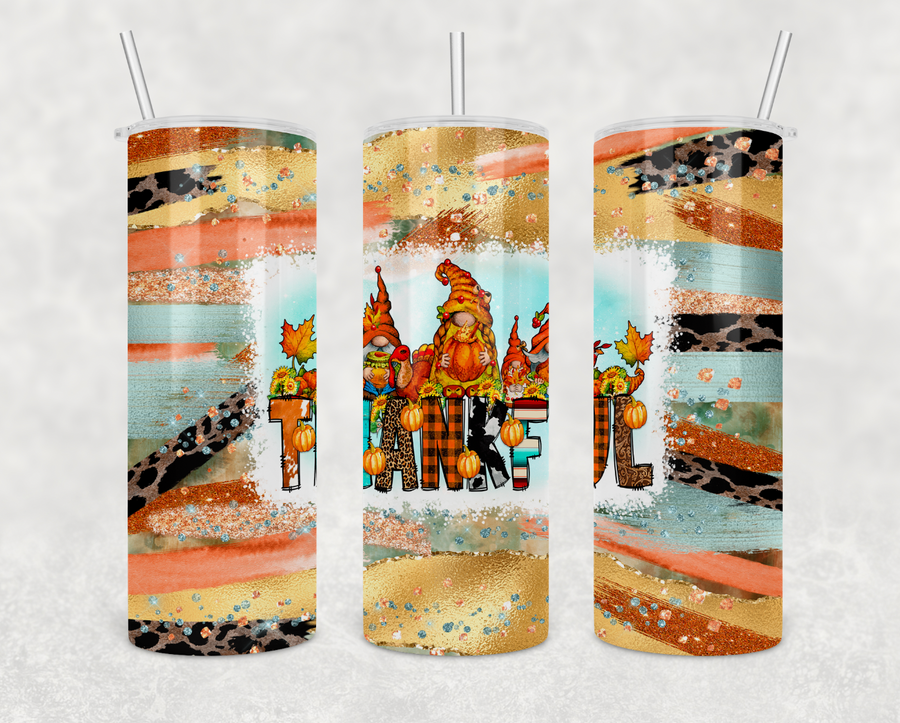 Thankful Gnomes 20 oz Skinny Tumbler