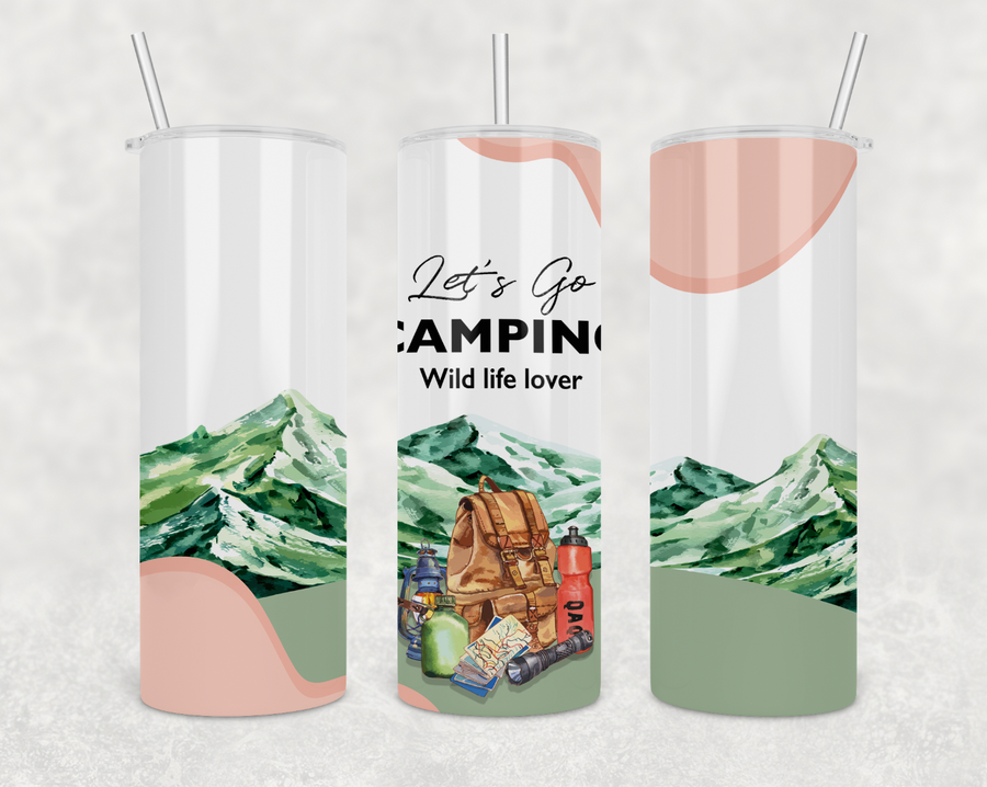 Let's Go Camping 20 oz Skinny Tumbler