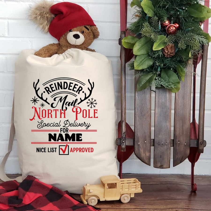 Reindeer Mail Santa Sack