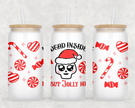 Dead Inside Glass Can Tumbler