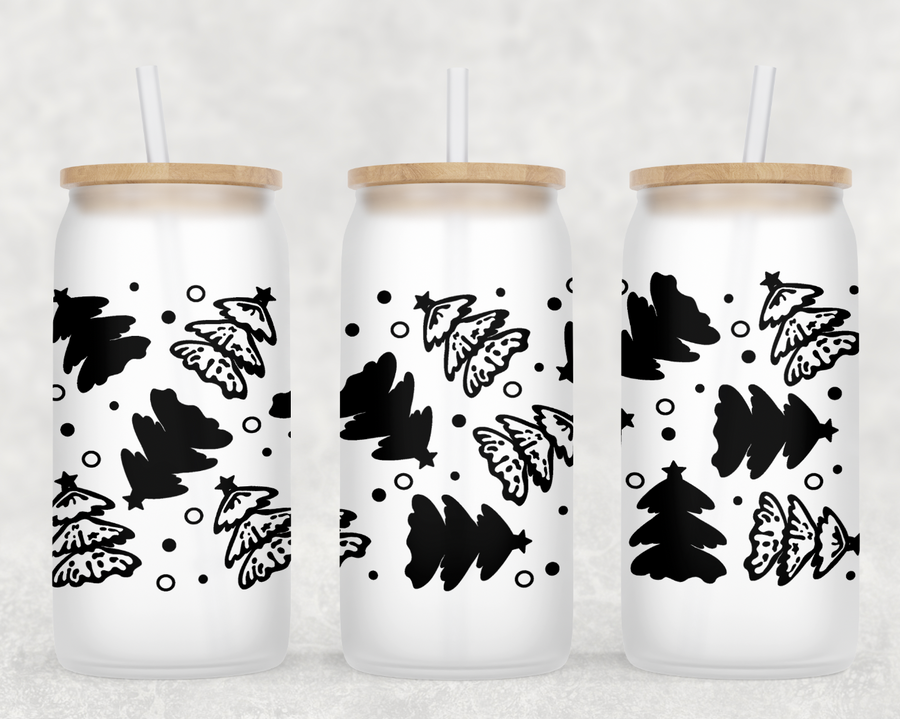 Christmas Trees Glass Can Tumbler