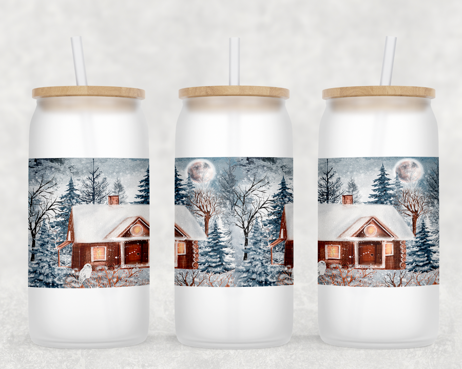 Midnight Christmas Glass Can Tumbler