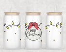 Merry Christmas Ornament Glass Can Tumbler