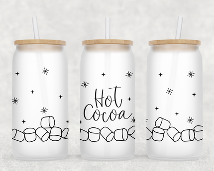 Hot Cocoa Glass Can Tumbler