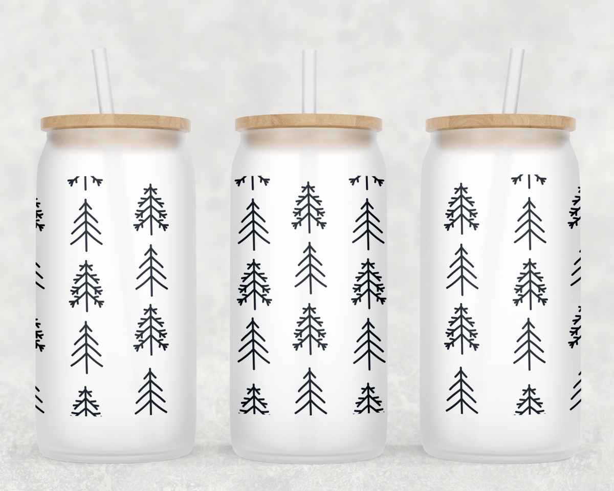 Boho Christmas Glass Can Tumbler