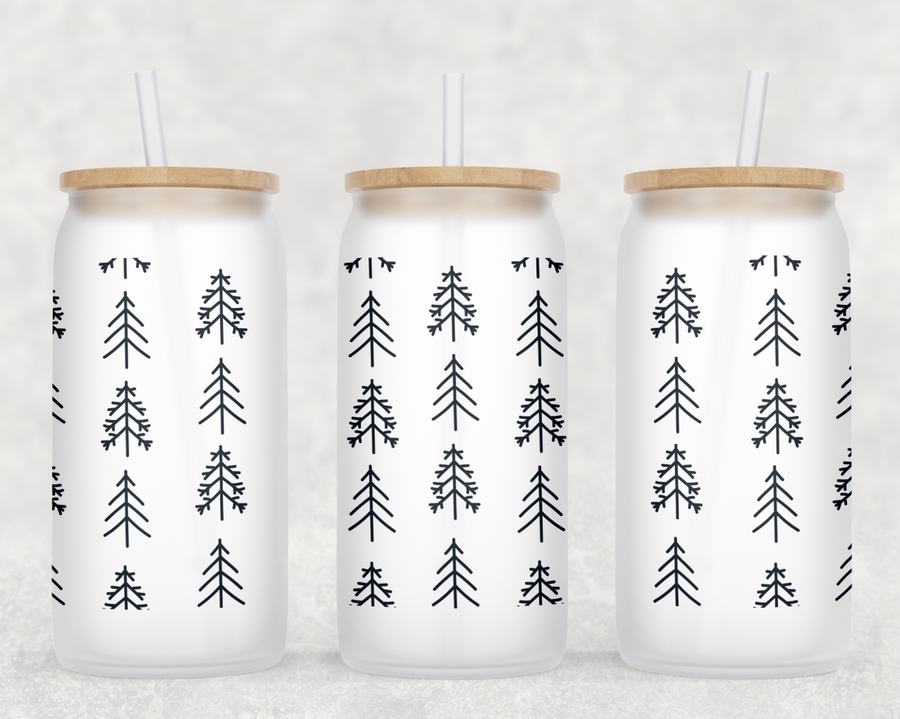Boho Christmas Glass Can Tumbler