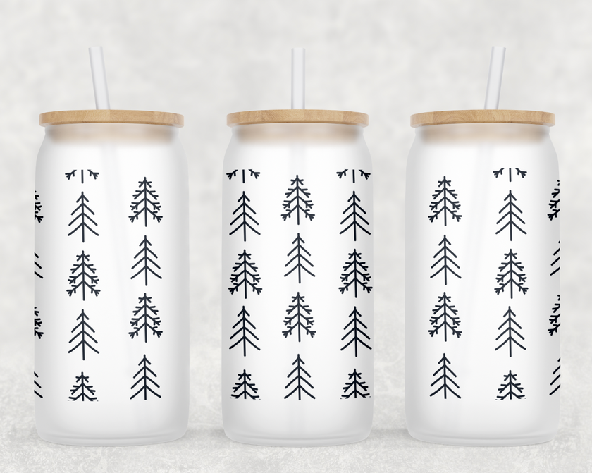 Boho Christmas Glass Can Tumbler