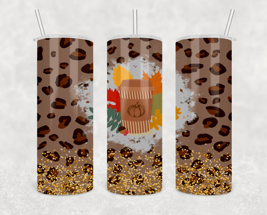 Leopard Coffee 20oz Skinny Tumbler