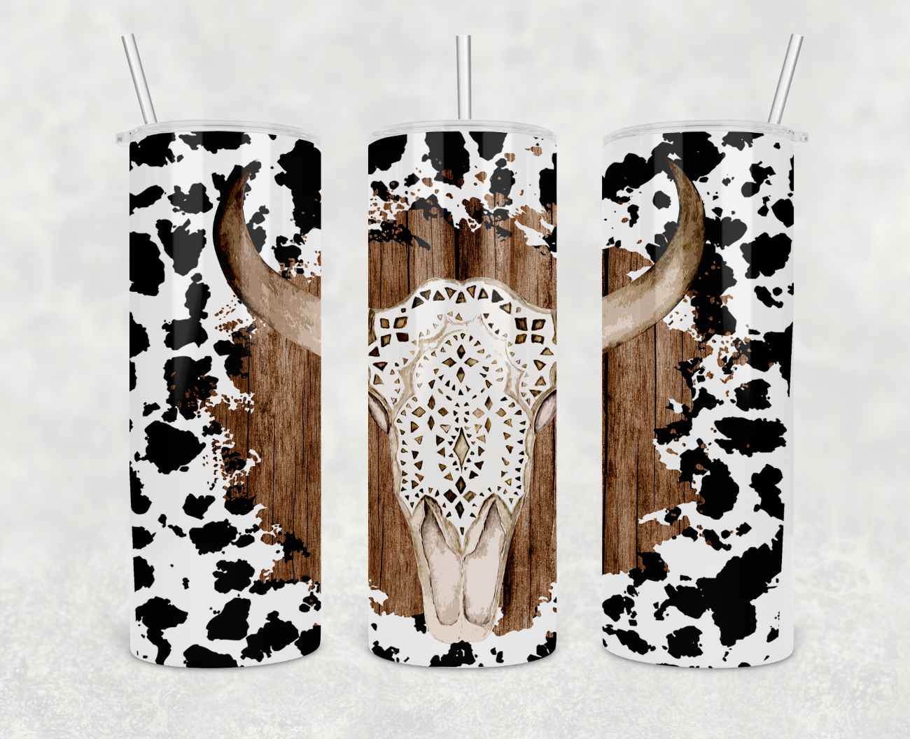 Boho Cow Print 20oz Skinny Tumbler