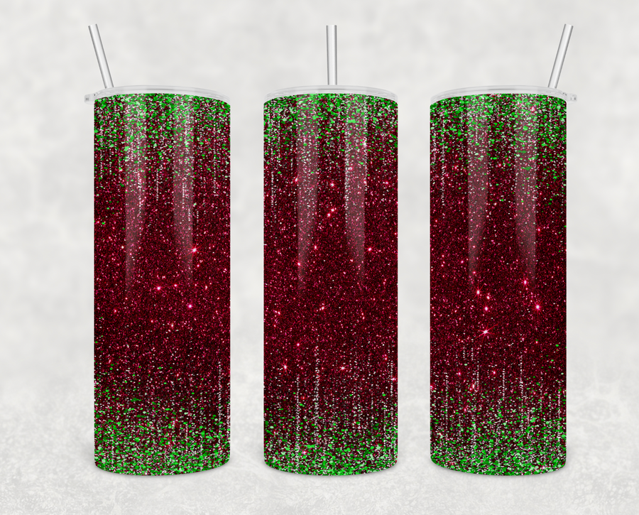 Christmas Glitter 20oz Skinny Tumbler