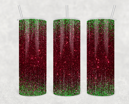 Christmas Glitter 20oz Skinny Tumbler