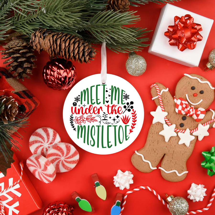 Meet Me Under The Mistletoe - Holiday Ornament