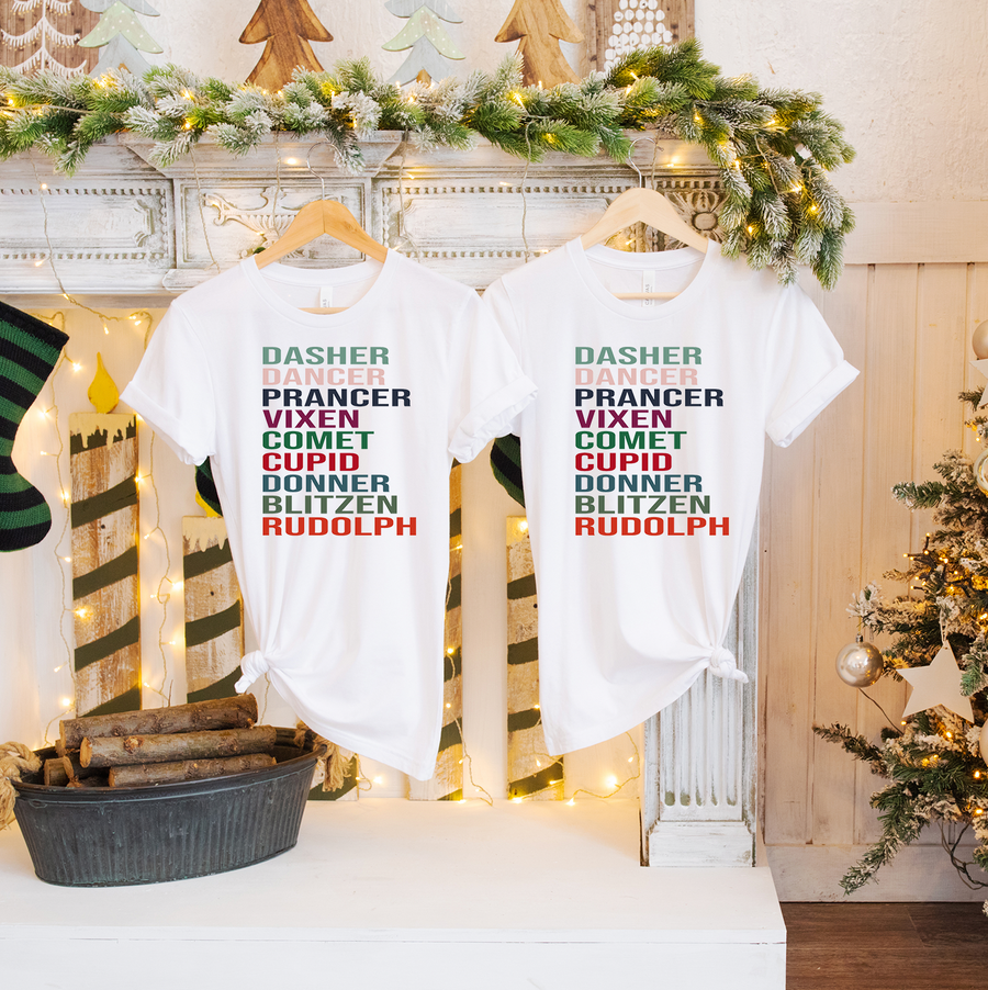 Reindeer Names Unisex T-shirt