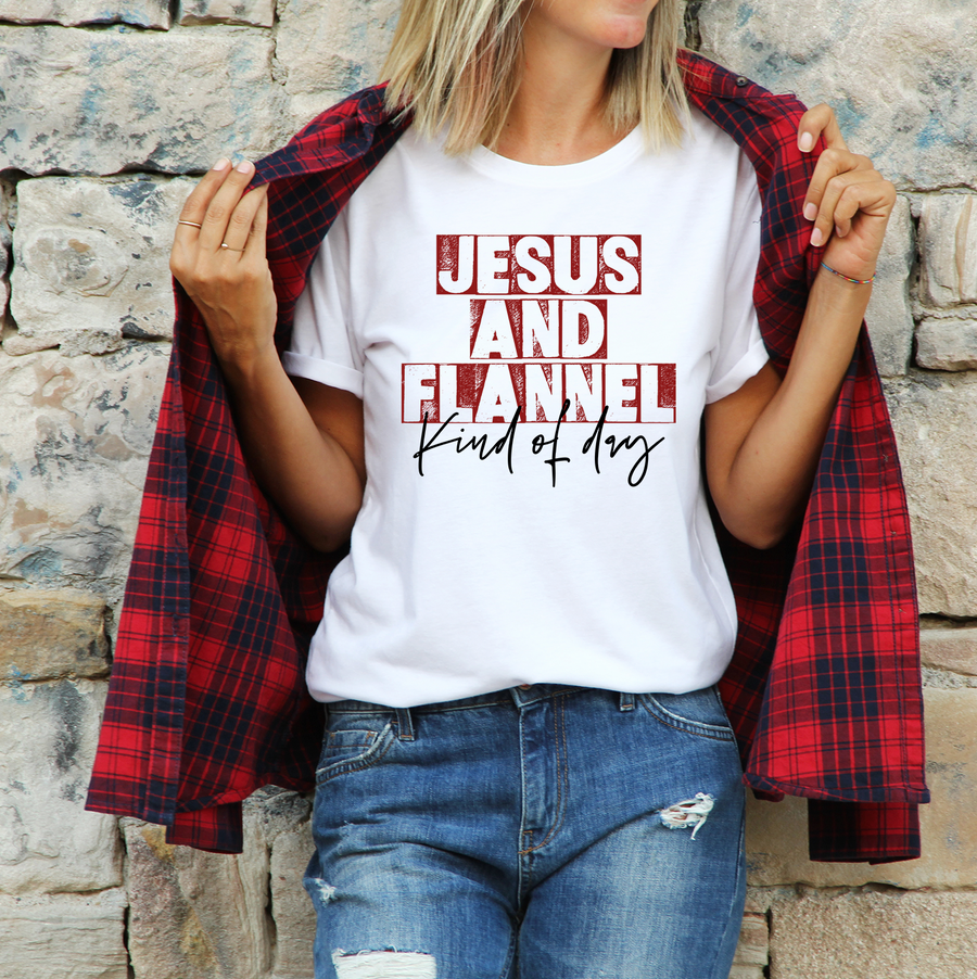 Jesus and Flannel Kind of Day Unisex T-shirt