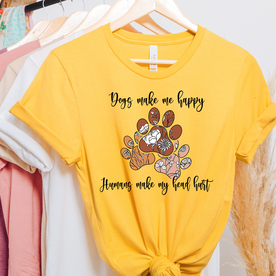 Dogs Make Me Happy Unisex T-shirt