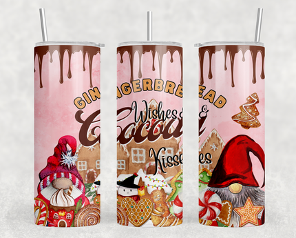 Gingerbread Wishes Cocoa Kisses 20oz Skinny Tumbler