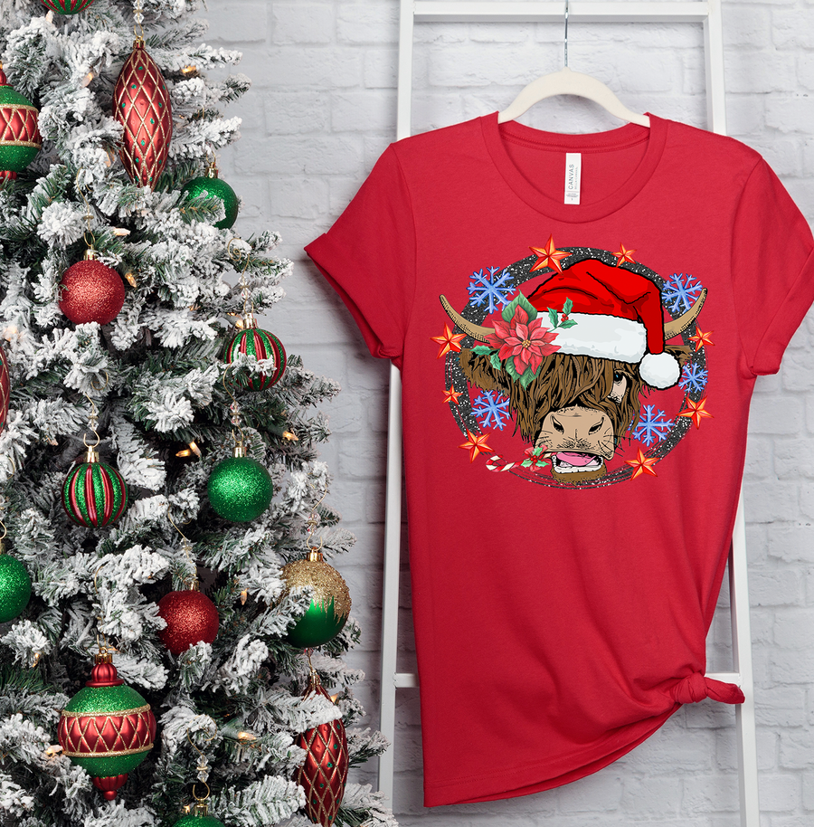 Holiday Highland Cow Unisex T-shirt