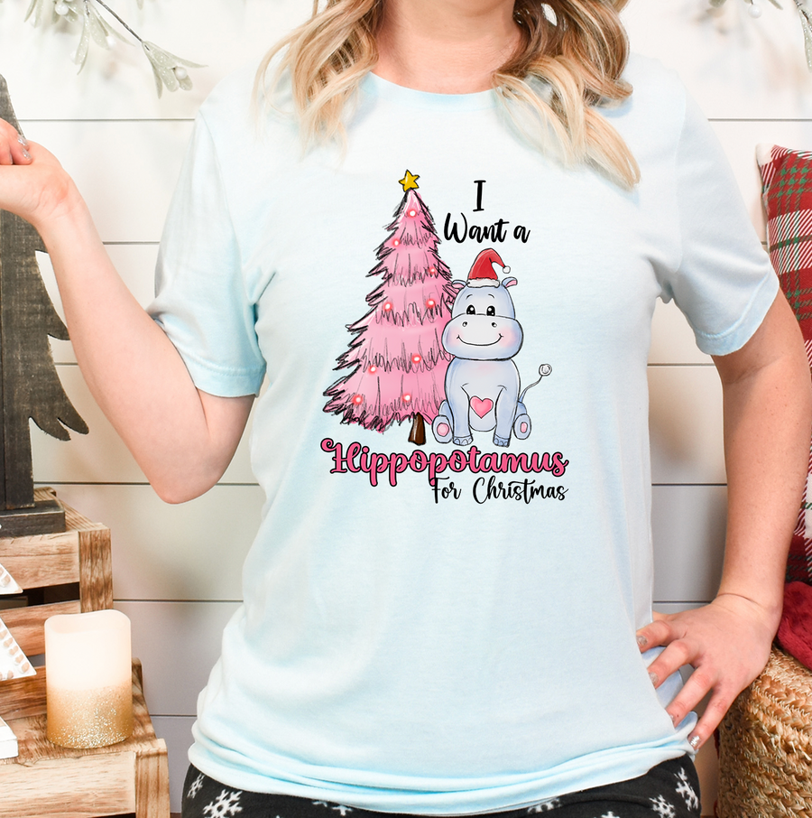 I Want A Hippo For Christmas Unisex T-shirt