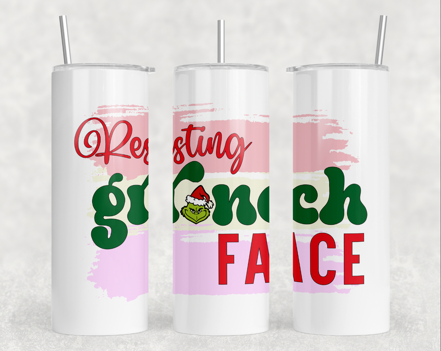 Resting Grinch Face 20oz Skinny Tumbler