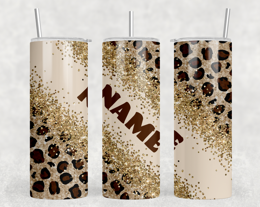 Custom Leopard 20oz Skinny Tumbler