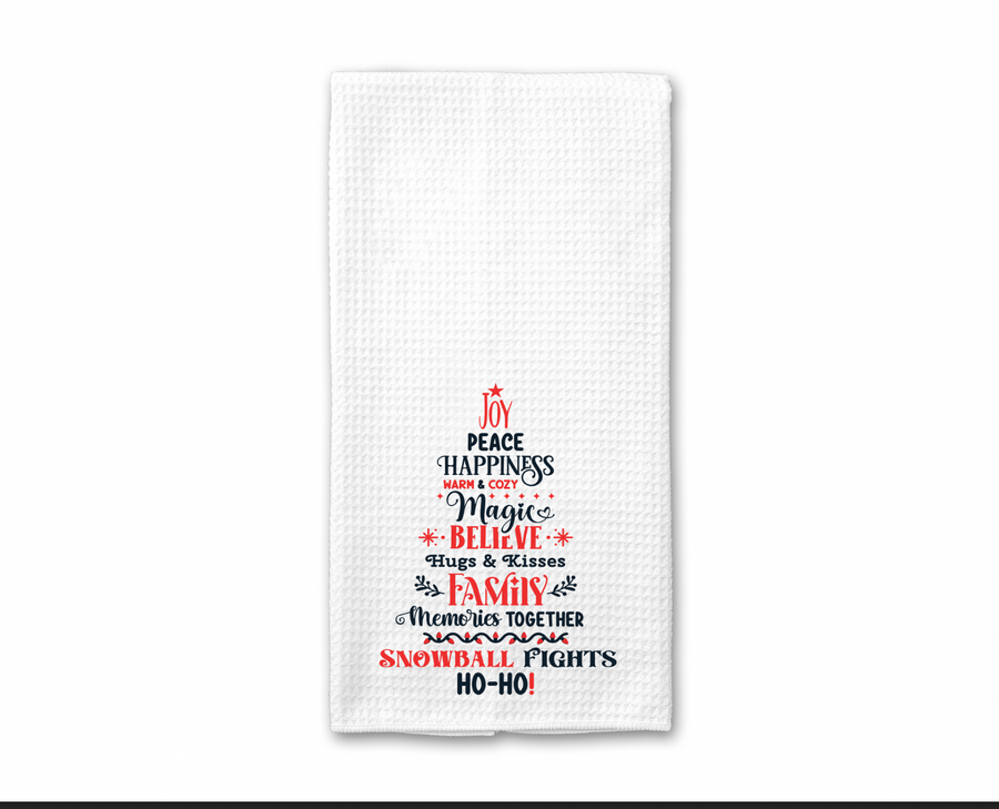 Christmas Word Art Kitchen Towel
