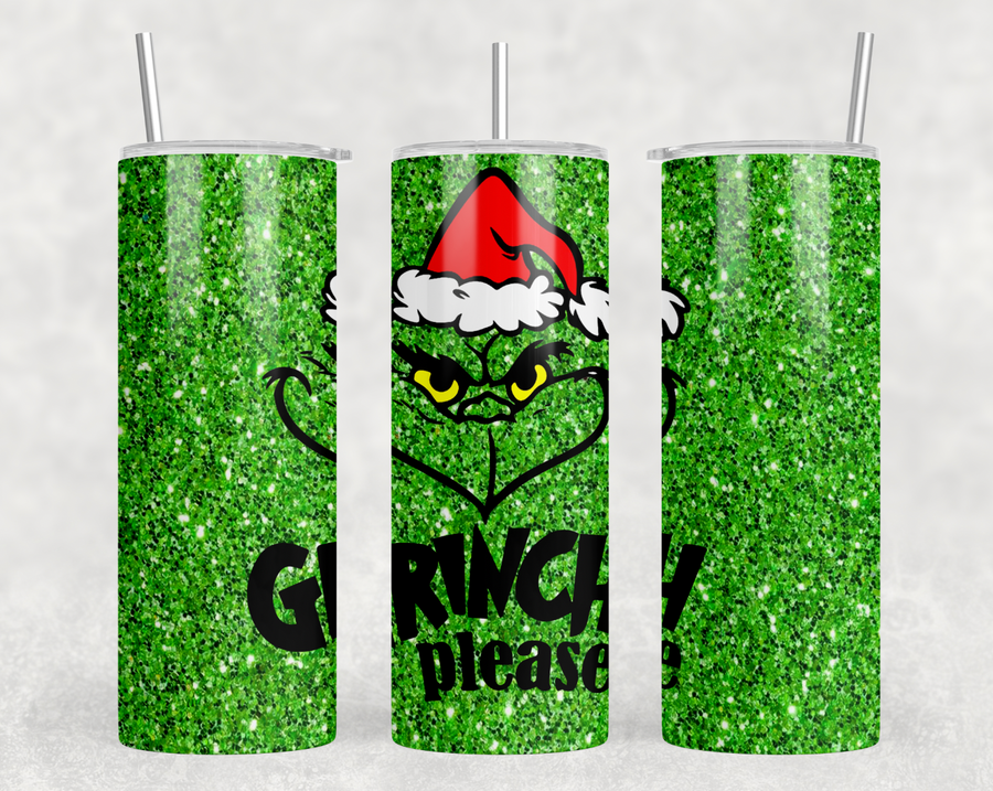 Grinch Please 20oz Skinny Tumbler