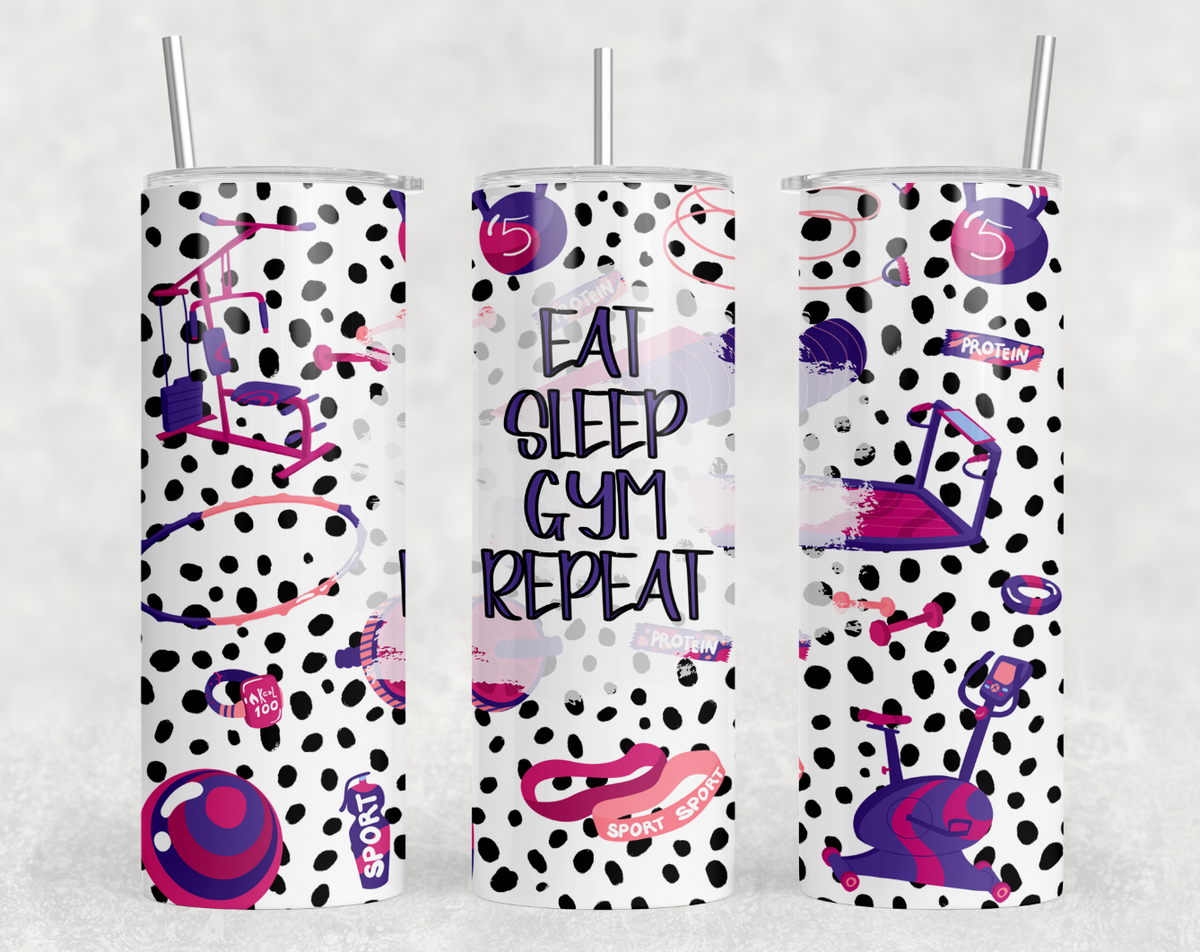 Eat Sleep Gym Repeat 20oz Skinny Tumbler