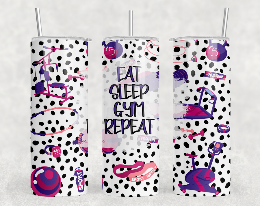Eat Sleep Gym Repeat 20oz Skinny Tumbler