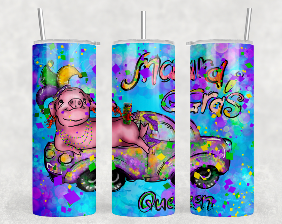 Mardi Gras Queen 20oz Skinny Tumbler
