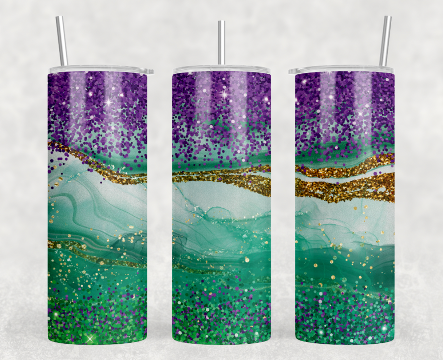 Make Waves Mardi Gras 20oz Skinny Tumbler