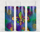 Colorful Mardi Gras 20oz Skinny Tumbler