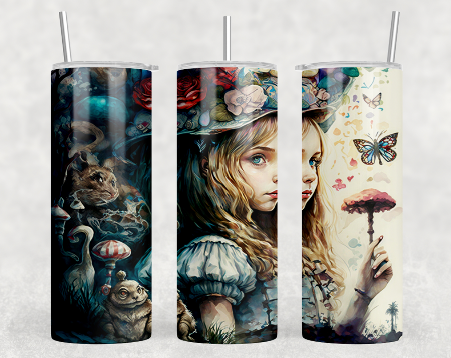Alice In Wonderland 20oz Skinny Tumbler