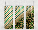 Green Leopard Shamrock 20oz Skinny Tumbler