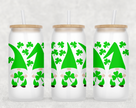 Shamrock Gnomes Glass Can Tumbler